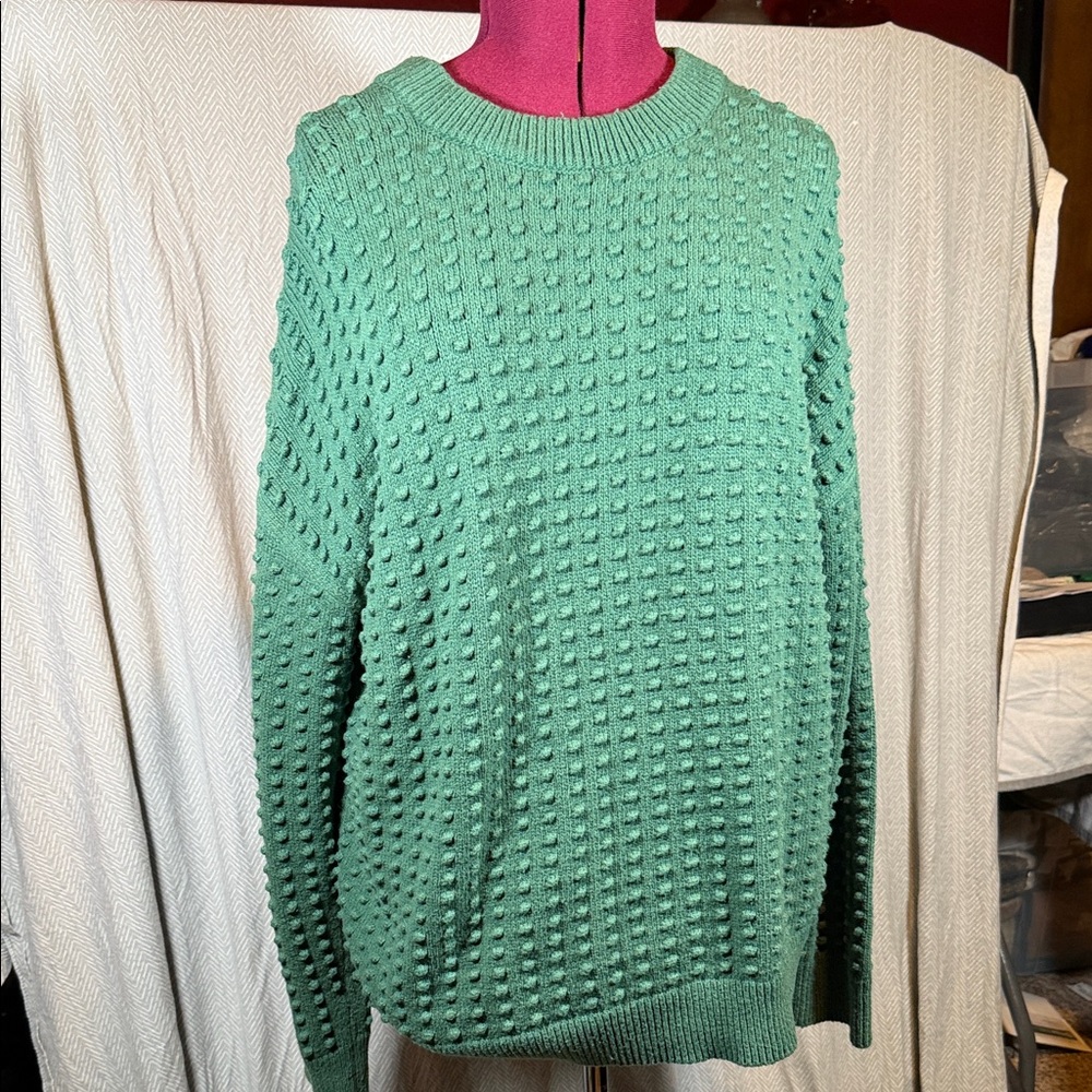 Lego X Men’s Green Textured Brick Studded Knit Sweater
